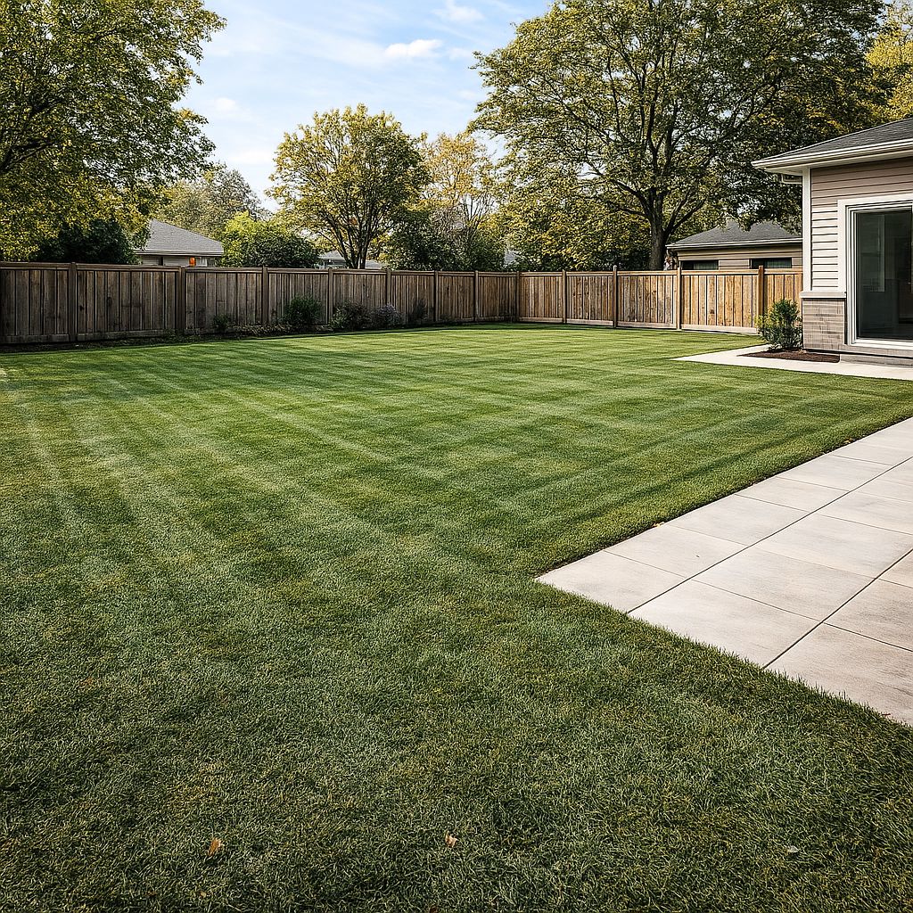 Front lawn and house